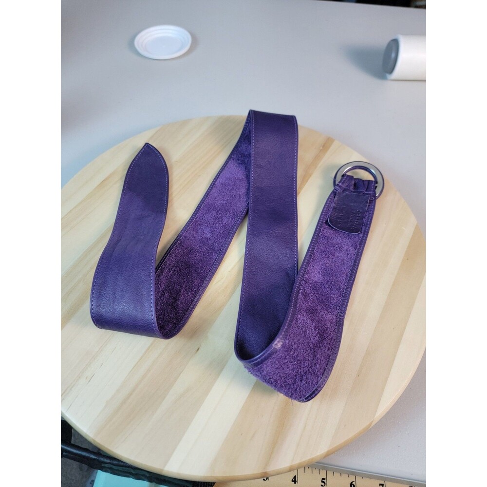 Cuoiofficina Firenze Purple Women’s Wide Waist Belt Round Buckle Adjustable - Picture 5 of 16